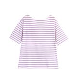 オフホワイト×ラベンダー | カラーボーダーTシャツ Tシャツ ボーダー | Pierrot