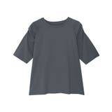 チャコール | Steady 8月号掲載アイテム 汗ジミ防止シャーリングデザインTシャツ | Pierrot