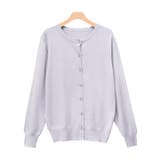 アイスラベンダーグレー | クルーネックシルクタッチウォッシャブルニットカーディガン カーディガン ニット | Pierrot