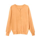 オレンジ | クルーネックシルクタッチウォッシャブルニットカーディガン カーディガン ニット | Pierrot