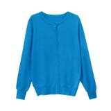 セルリアンブルー | クルーネックシルクタッチウォッシャブルニットカーディガン カーディガン ニット | Pierrot