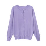 ラベンダーブルー | クルーネックシルクタッチウォッシャブルニットカーディガン カーディガン ニット | Pierrot