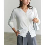 オフホワイト | Vネックシルクタッチウォッシャブルニットカーディガン カーディガン ニット | Pierrot