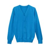 セルリアンブルー | Vネックシルクタッチウォッシャブルニットカーディガン カーディガン ニット | Pierrot