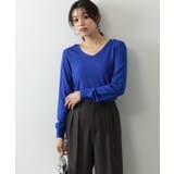 ロイヤルブルー | Vネックシルクタッチウォッシャブルニット ニット 選べるネック | Pierrot