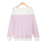 オフホワイト×ピンク | Vネックシルクタッチウォッシャブルニット ニット 選べるネック | Pierrot