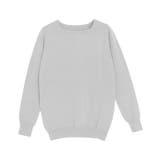 グレー | スクエアネックシルクタッチウォッシャブルニット 春 オフィス | Pierrot