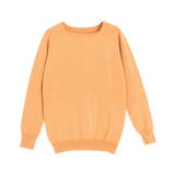 オレンジ | スクエアネックシルクタッチウォッシャブルニット 春 オフィス | Pierrot
