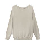 グレージュ | ボートネックシルクタッチウォッシャブルニット ニット シルクタッチ | Pierrot