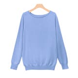 ブルー | ボートネックシルクタッチウォッシャブルニット ニット シルクタッチ | Pierrot