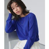 ロイヤルブルー | ボートネックシルクタッチウォッシャブルニット ニット シルクタッチ | Pierrot