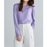ラベンダーブルー | ボートネックシルクタッチウォッシャブルニット ニット シルクタッチ | Pierrot