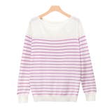 オフホワイト×ピンク | ボートネックシルクタッチウォッシャブルニット ニット シルクタッチ | Pierrot