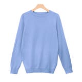 ブルー | クルーネックシルクタッチウォッシャブルニット ニット シルクタッチ | Pierrot