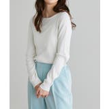 オフホワイト | ボートネックシルクタッチウォッシャブルリブニット ニット シルクタッチ | Pierrot