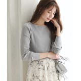 グレー | ボートネックシルクタッチウォッシャブルリブニット ニット シルクタッチ | Pierrot