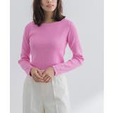 クリアピンク | ボートネックシルクタッチウォッシャブルリブニット ニット シルクタッチ | Pierrot