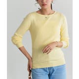 イエロー | ボートネックシルクタッチウォッシャブルリブニット ニット シルクタッチ | Pierrot