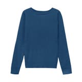 グリーンブルー | ボートネックシルクタッチウォッシャブルリブニット ニット シルクタッチ | Pierrot