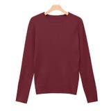 ボルドー | クルーネックシルクタッチウォッシャブルリブニット ニット シルクタッチ | Pierrot