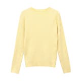 イエロー | クルーネックシルクタッチウォッシャブルリブニット ニット シルクタッチ | Pierrot