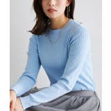 ライトブルー | クルーネックシルクタッチウォッシャブルリブニット ニット シルクタッチ | Pierrot