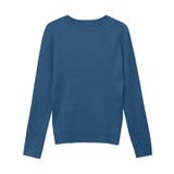 グリーンブルー | クルーネックシルクタッチウォッシャブルリブニット ニット シルクタッチ | Pierrot