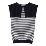 ボーダー/ブラック | セーラーカラーノースリーブニット ニット ノースリーブ | Pierrot