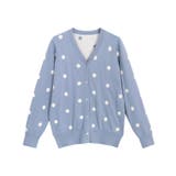 スモークブルー×アイボリー | ドットニットカーディガン カーディガン カーデ | Pierrot