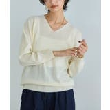 アイボリー | RASW カシミヤ100%Vネックニット セーター ベーシック 冬 | Pierrot