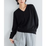 ブラック | RASW カシミヤ100%Vネックニット セーター ベーシック 冬 | Pierrot