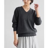 杢チャコール | RASW カシミヤ100%Vネックニット セーター ベーシック 冬 | Pierrot