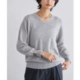杢グレー | RASW カシミヤ100%Vネックニット セーター ベーシック 冬 | Pierrot