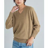 杢キャメルベージュ | RASW カシミヤ100%Vネックニット セーター ベーシック 冬 | Pierrot