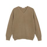 杢キャメル | RASW カシミヤ100%Vネックニット セーター ベーシック 冬 | Pierrot