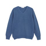 ブルー | RASW カシミヤ100%Vネックニット セーター ベーシック 冬 | Pierrot