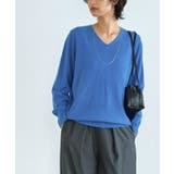 アクアブルー | RASW カシミヤ100%Vネックニット セーター ベーシック 冬 | Pierrot