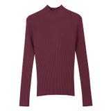 バーガンディ | ストレッチリブハイネックニット ニット リブニット | Pierrot