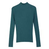 ブルーグリーン | ストレッチリブハイネックニット ニット リブニット | Pierrot