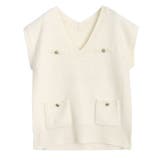 オフホワイト | ツイード風ニットベスト ベスト ニットベスト | Pierrot