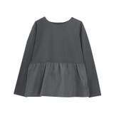 チャコール | 異素材ドッキングフリルギャザーカットソー トップス カットソー | Pierrot