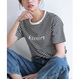 A/ボーダー×オフホワイト | 選べるロゴTシャツ ロゴ ロゴT | Pierrot