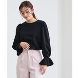 ブラック | バックボタンキャンディスリーブTブラウス Tブラウス キャンディスリーブ | Pierrot