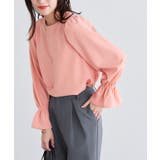オレンジピンク | バックボタンキャンディスリーブTブラウス Tブラウス キャンディスリーブ | Pierrot