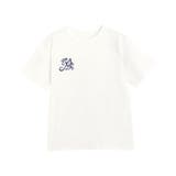 オフホワイト×ネイビー | シルケット刺繍Tシャツ Tシャツ シルケット | Pierrot