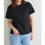 ブラック×ブラック | シルケット刺繍Tシャツ Tシャツ シルケット | Pierrot