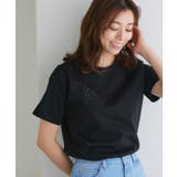 ブラック×ブラック | シルケット刺繍Tシャツ Tシャツ シルケット | Pierrot