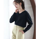 ブラック | ネックが選べる綿100%ニット ニット 綿100% | Pierrot