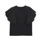 ブラック | フリルスリーブTシャツ Tシャツ カットソー | Pierrot