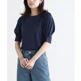 ネイビー | 接触冷感パフスリーブTシャツ Tシャツ カットソー | Pierrot
